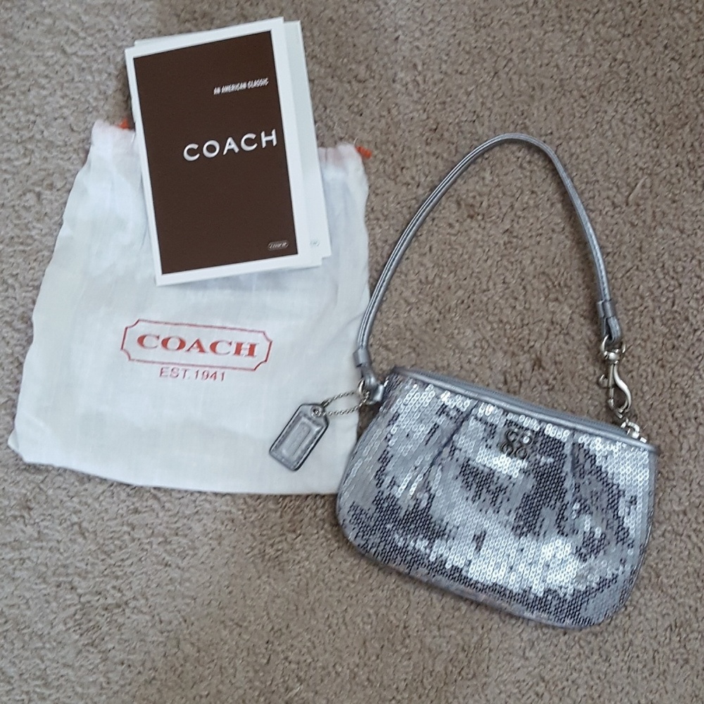 Silver Mini Coach Bag